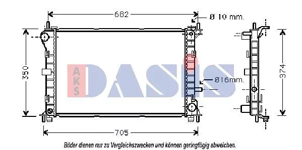 AKS DASIS Radiatore Raffreddamento Del Motore Adatto A per Ford Focus 090087N