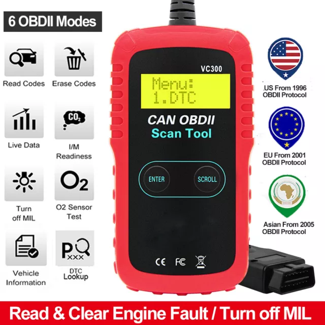 Automotive EOBD OBD2 Scanner Code Reader Car Check Engine Fault Diagnostic Tool