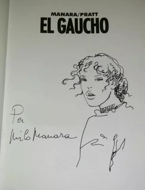 Milo Manara  - Molly - disegno originale su volume "El GAUCHO" dedicace 1995