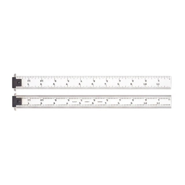 Starrett Spring Tempered Steel Rule with Satin Chrome Finish - CD604R-12