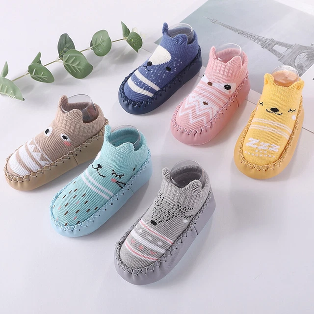 Kids Baby Boys Toddler Anti-slip Slippers Socks Girl Cotton Winter Boot Shoes uk 3
