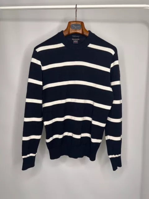 Paul & Shark Men's Bretagne Striped Knit Jumper Navy Blue Wool Sweater Size M