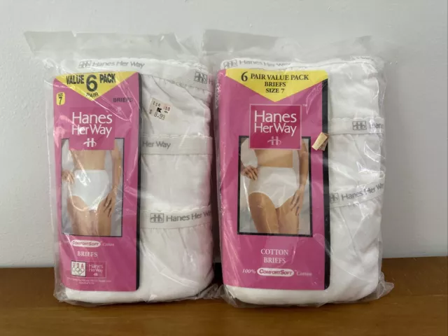 6 Hanes Her Way Select White Cotton Brief Panties Size 7 Kirkland (1999)