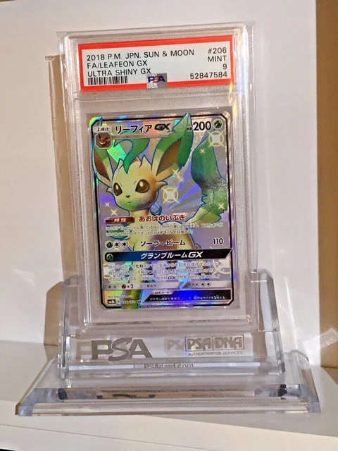PSA 9 2018 Pokemon Japanese Sun & Moon Ultra Shiny GX 206 Full Art/Leafeon GX