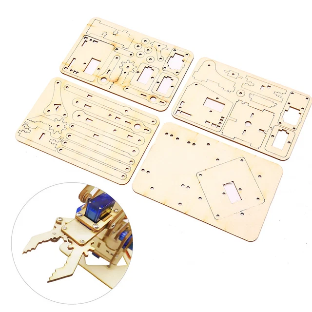 ROBOTIC ARM PLANK 4 DOF Robot Robotic Arm Wooden Splicing Rudder DIY ...