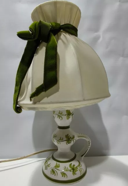 🌿Très Ancienne Lampe de Table En Porcelaine  🌿Vintage🌿 Décor Feuillage 🌿