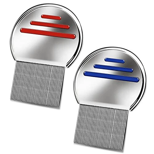 Lice Comb 2 Pack Professional Stainless Steel Nit Comb for Head Lice Louse Nits