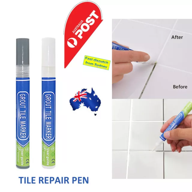 Tile Repair Pen Wall Gap Refill Grout Refresher Marker Bathroom Waterproof AU