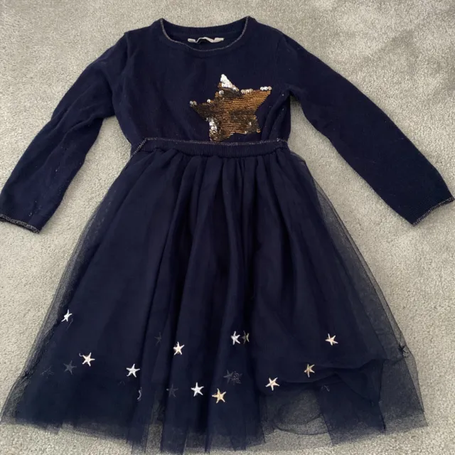 Beautiful Girls Navy Blue Party Dress Sequin Star Detail 4 Years John Lewis