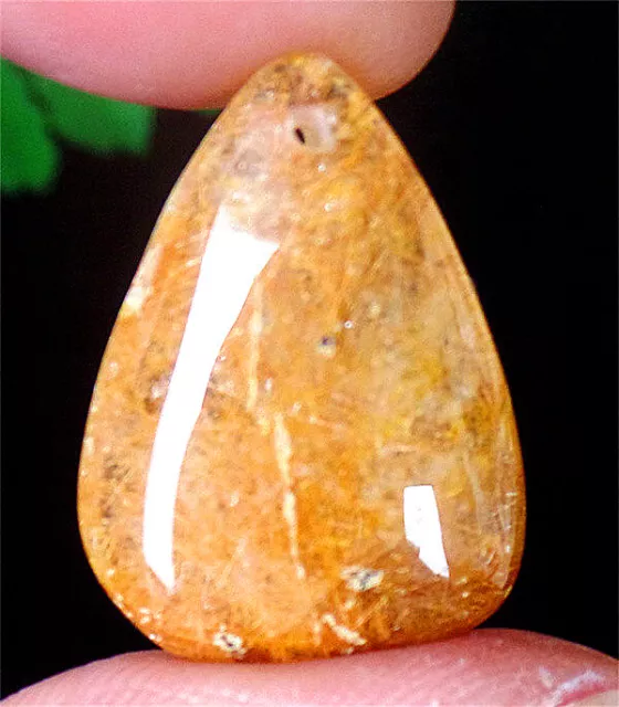 24x17x8mm Natural Gold Rutilated Quartz Crystals Teardrop Reiki Pendant BQ69103