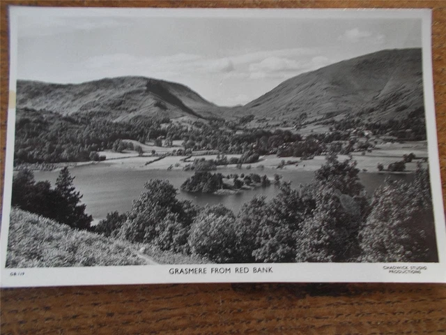 Vintage B/W Real Photo Postcard GRASMERE from REDBANK LAKE DISTRICT CUMBRIA VGC