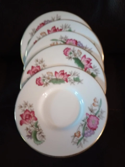 5 Vintage WEDGWOOD CHARNWOOD Bone China DEMITASSE SAUCERS England