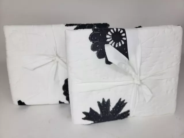 Set Of 2 Pottery Barn Lilo Stitch KING sham charcoal gray Hawaiian Floral white