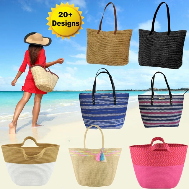 Large Straw Beach Bag Straw Tote Bag Rattan Beach Bag Wicker Beach Bag Holiday