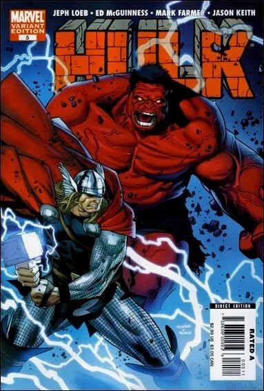 Hulk #5 Oct 2008 Olivier Coipel Variant Cover A-Bomb Thor Marvel Nm Comic Book 1