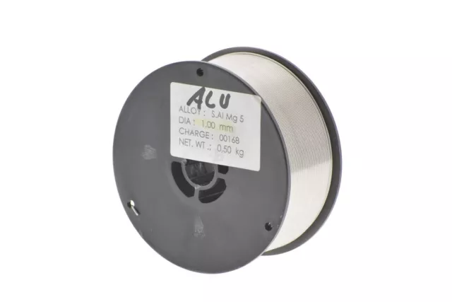 Schweißdraht Alu D 100 AlMg 4,5 1,0 mm 1 Rolle = 0,5 kg (26 EUR/kg)