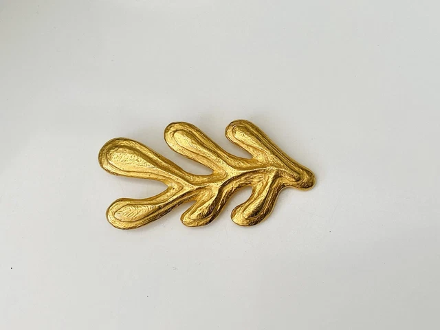 Broche Vintage Édouard Rambaud En Métal Doré - Occasion, Bijou Rétro Et élégant !