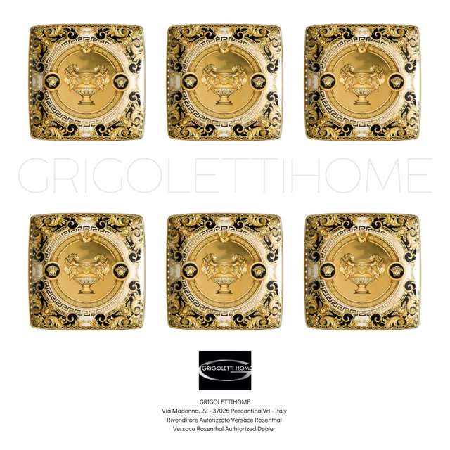 Versace Rosenthal - Prestige Gala - Set 6 pz. - Coppetta Quadra Piana cm 12x12