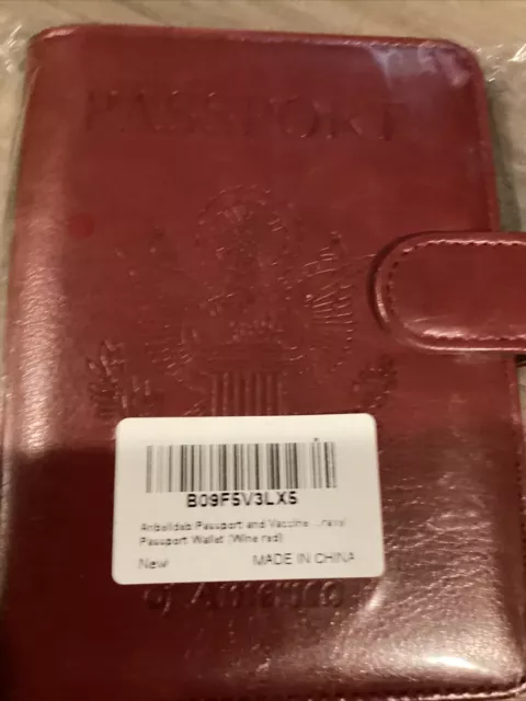US Passport Vaccine Card Holder RFID Blocking Leather Travel Wallet Case Cover
