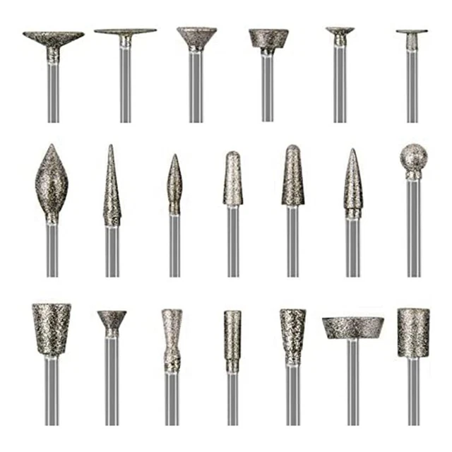 Set intaglio pietra punte bava diamantata, 20 pz kit lucidatura strumenti accesso G3L5