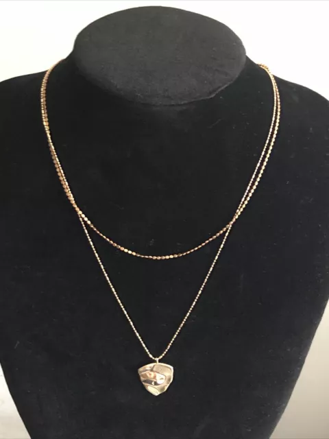 NWT Anthropologie Serefina Bead Chain Double Strand 14K Gold Plated Necklace