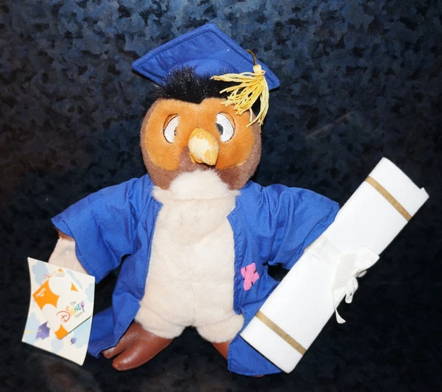 12& WINNIE THE POOH GRADUATION OWL PLUSH Disney Store College High