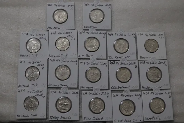 🧭 🇺🇸 Usa Massive Quarter Coin Collection 2014/2020 B56 #12 Bx13