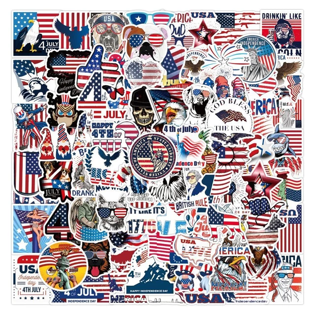 Suitcase Fridge Decals Skateboard Graffiti Stickers Independence Day Stickers