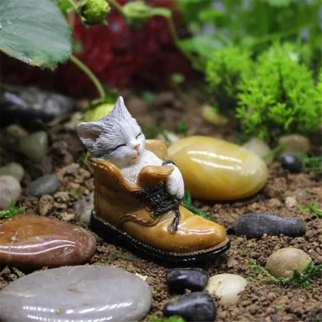 Cat Mini Cat Figurines Miniature Figurines Animal Statue Flowerpot Decor