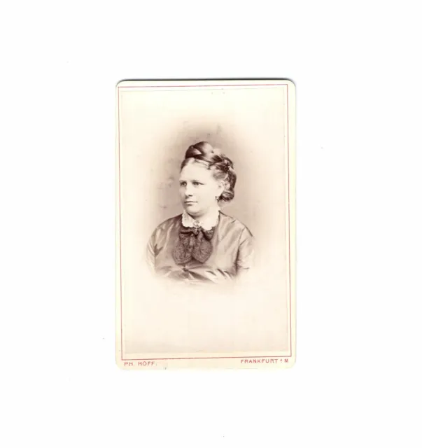 Philipp Hoff CDV Foto Damenportrait - Frankfurt Main 1870er
