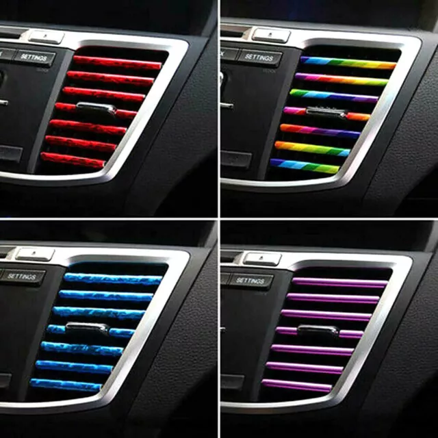 10X Auto Car Accessories Decoration Air Conditioner Air Outlet Strip Universal 2