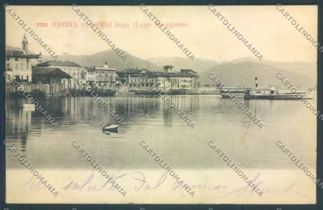 Novara Arona Boat Postcard ZB1377
