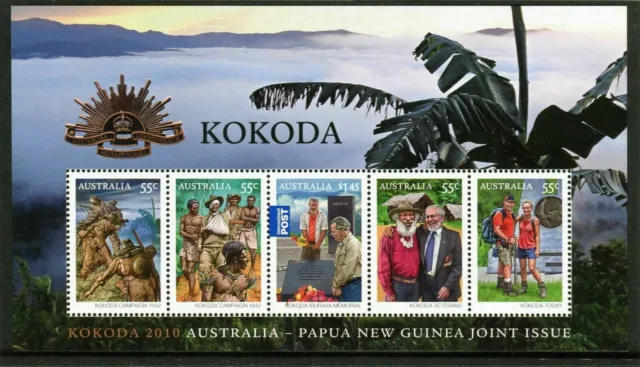 Mint 2010 Kokoda Joint Issue Australia Papua New Guinea Joint Stamp Mini Sheet