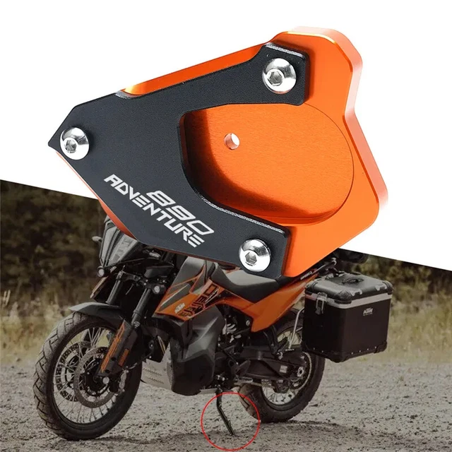 CNC Side Stand Pad Plate Kickstand Enlarger Support For KTM 890 Adventure R 2023
