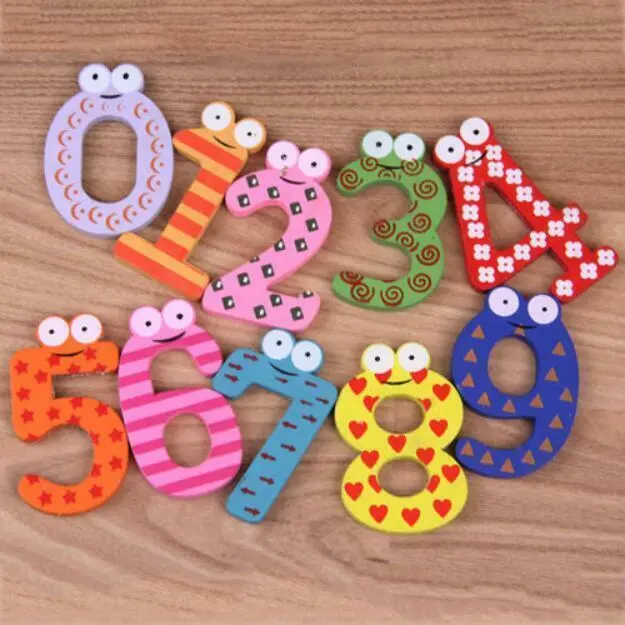 Wood Cute Fridge Magnet Alphabet Animal Number Early Educational Kids Baby Toy