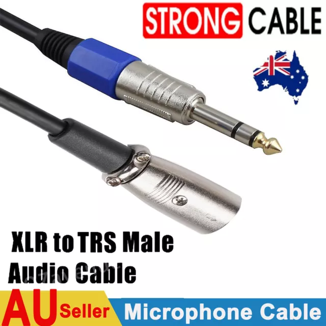 XLR to TRS 6.35mm Audio Cable Microphone Balanced Male 1/4" Stereo Jack Cable AU