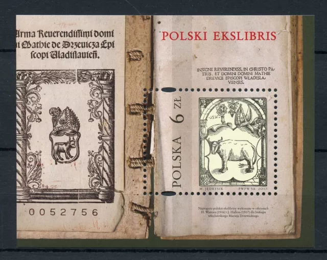 Poland 2017 MNH Ex Libris Bookplates 1v M/S Art Design Stamps
