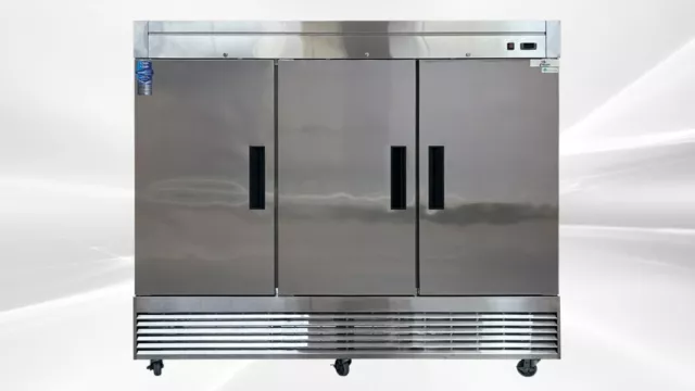 New Commercial Freezer All Stainless Steel 3 Door Solid Reach In D83F NSF ETL