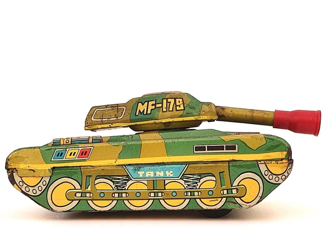 Jouet Ancien Gama - Char Mécanique En Tôle, Jouet à Friction, Collection Vintage