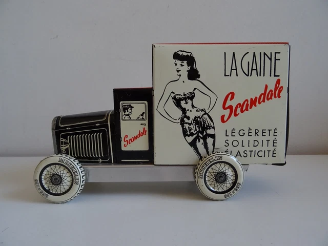 Ancien Camion Jouet En Tôle – Charles Rossignol – La Gaine Scandale – Pièce De Collection