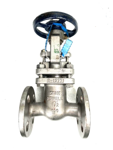 POWELL 2456-FM0T Stainless Steel CF8M Gate Valve 1/2" Class 150 Flanged End