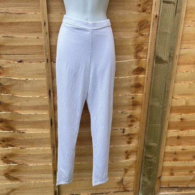 PLT PRETTY LITTLE thing shape white textured high waist leggings 8