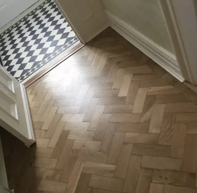 Reclaimed Sereya Parquet Flooring Floor Bitumen Removed