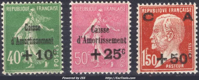 France Caisse D'amortissement N° 253/255 Neuf * Avec Charniere