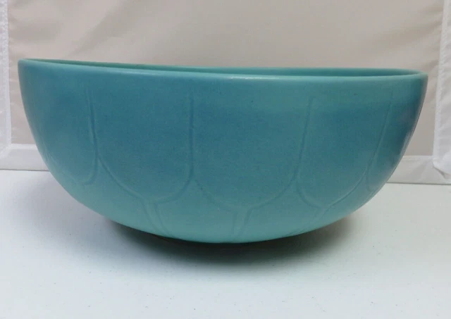 Vtg ORIGINAL Van Briggle Art Pottery Mid Century Art Crafts Design 13" Blue Bowl