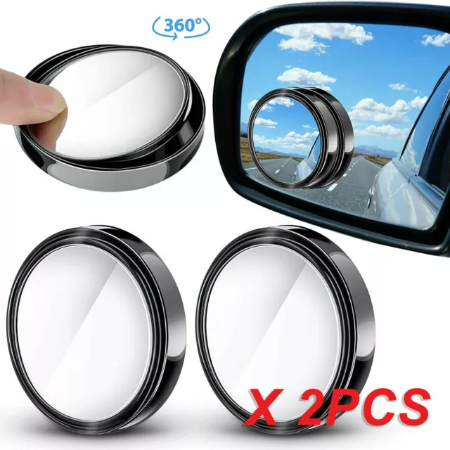 2x Blind Spot Car Van  Rear View Mirror 360° Wide Angle Convex Mirrors Glass Au