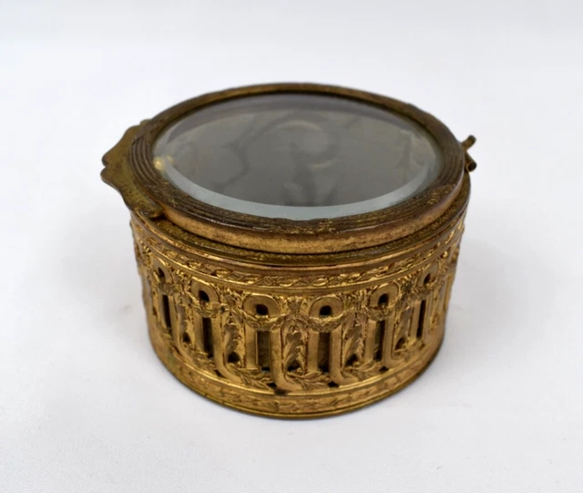 Boîte à Bijoux Style Napoléon III En Verre Rond Bisauté – à Restaurer (occasion)