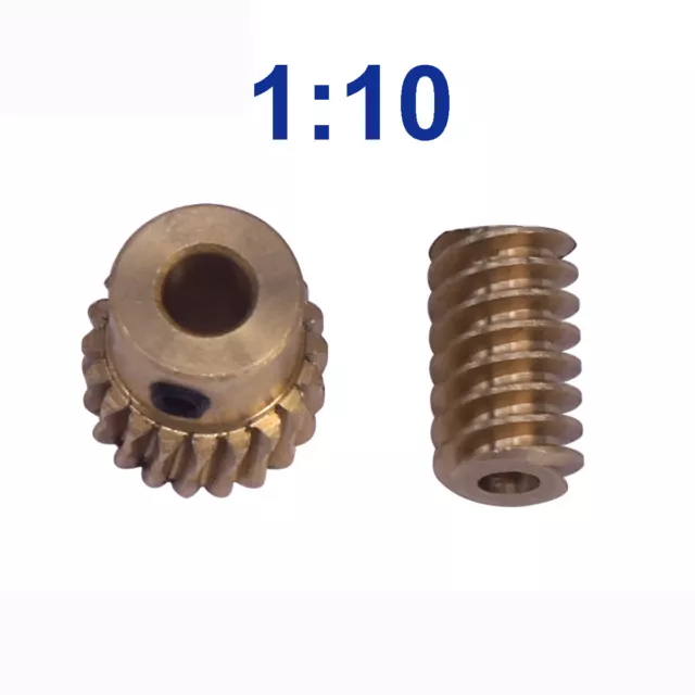 0.5 Modulus 1:10 Reduction Ratio Gear Motor Output Brass Copper Worm Wheel Gear