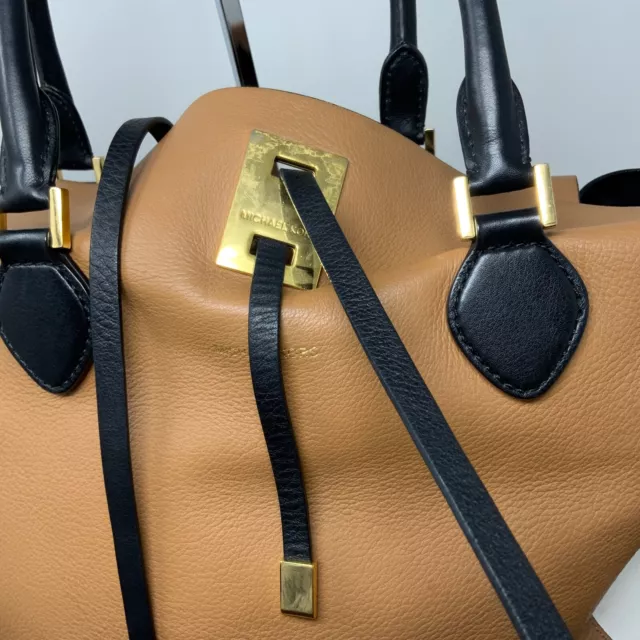 Michael Kors Collection Miranda Genuine Leather Top Handle Satchel Purse Bag 3