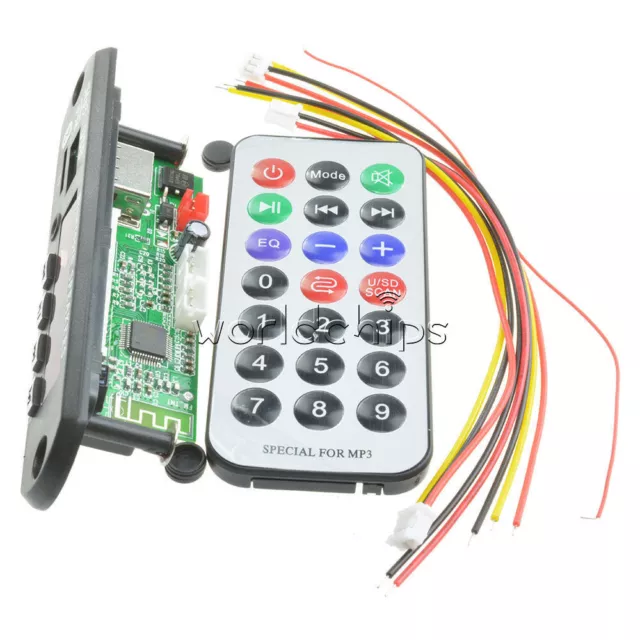 Wireless Bluetooth 12V MP3 WMA Decoder Board Audio Module TF USB Radio For Car